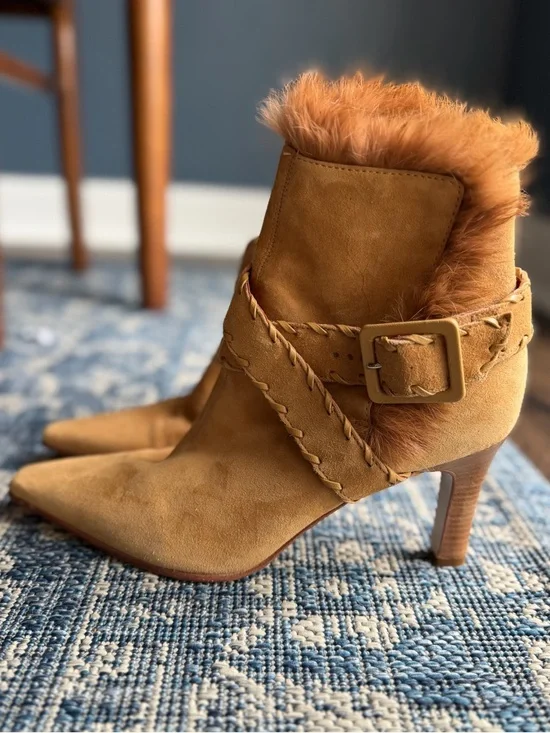 ANTONIO MELANI | Pine Suede | Ankle Boots with Fur Trim | 7.5 - Picture 2 of 11